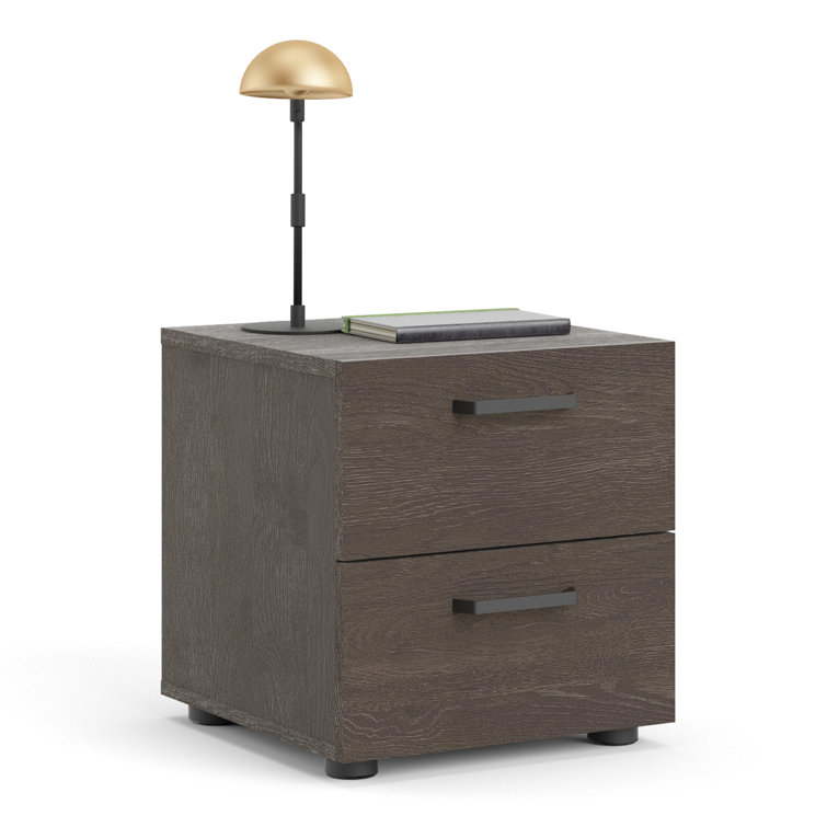 Aydenn Small-Space Black Metal 2-Drawer Nightstand
