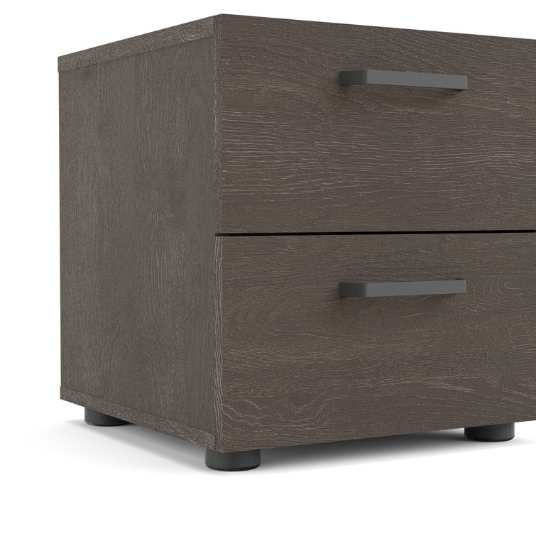 Aydenn Small-Space Black Metal 2-Drawer Nightstand