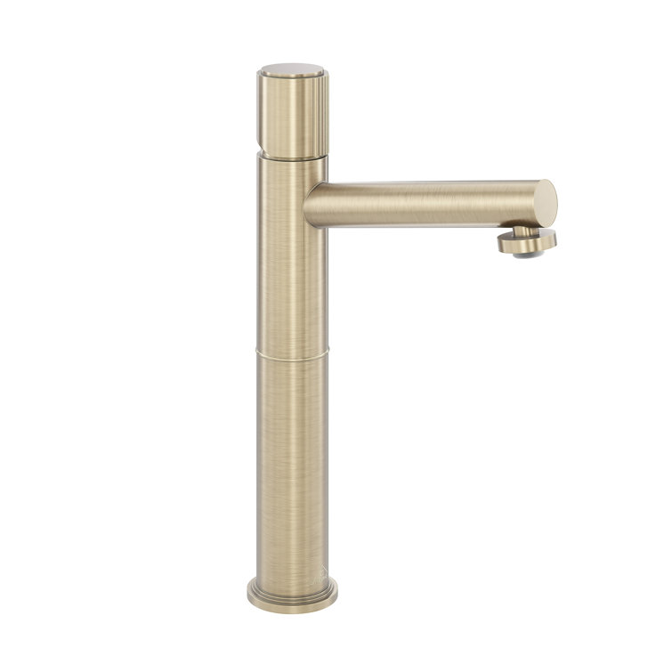 Brushed Gold Stainless Steel Bathroom Vessel Sink Faucet