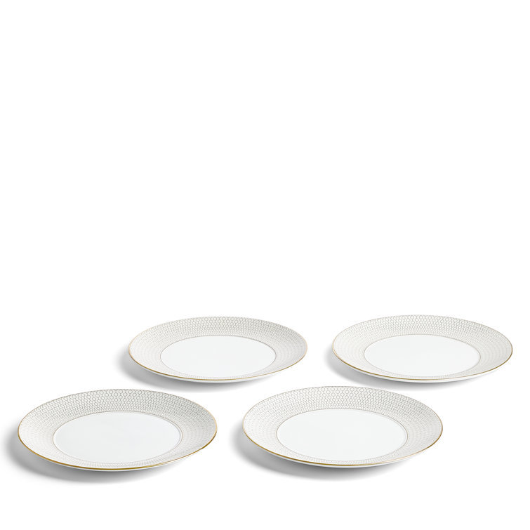 Gio Gold 12-Piece White Porcelain Dinnerware Set