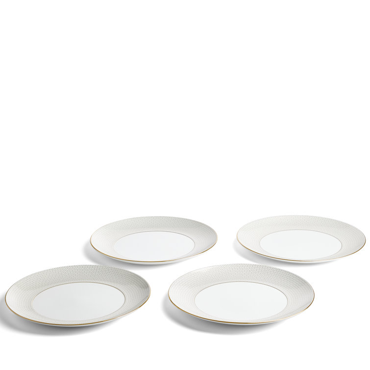 Gio Gold 12-Piece White Porcelain Dinnerware Set
