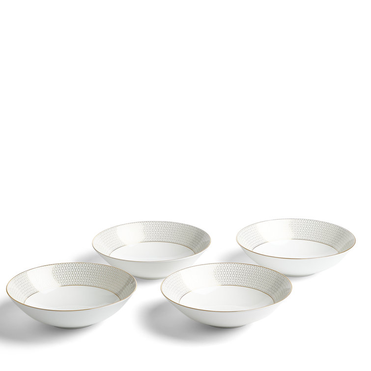 Gio Gold 12-Piece White Porcelain Dinnerware Set