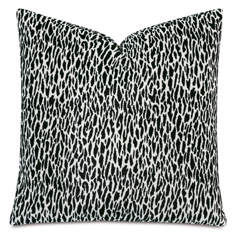 Earl Onyx Woven Animal Print Square Decorative Pillow