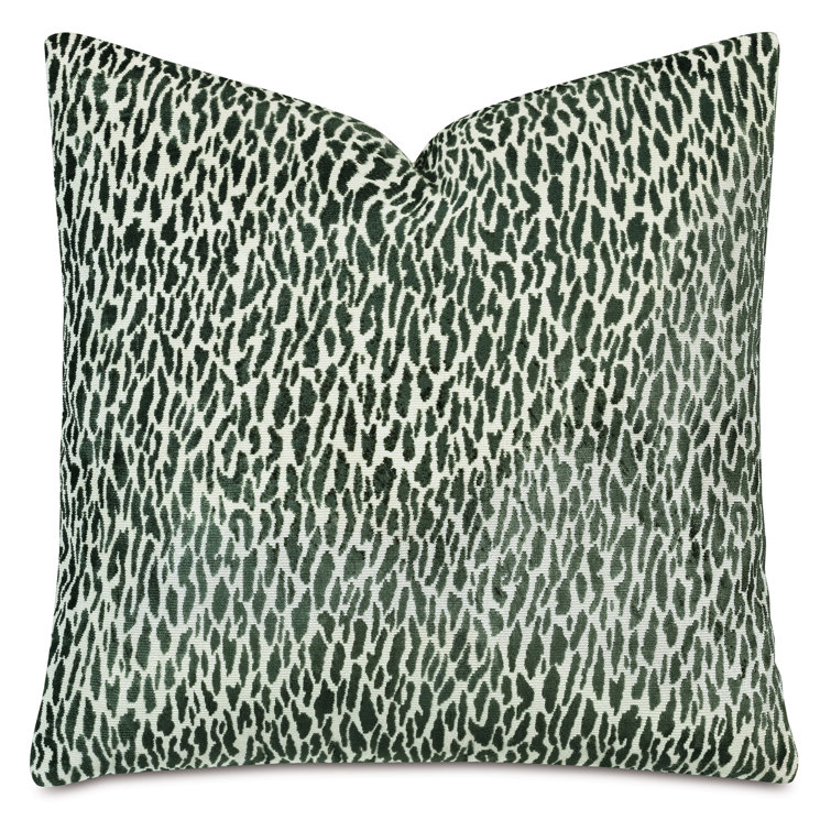 Emerald Green Woven Animal Print Square Pillow