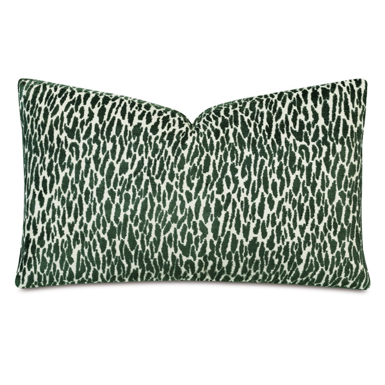 Emerald Green Animal Print Rectangular Lumbar Pillow with Rayon Cover