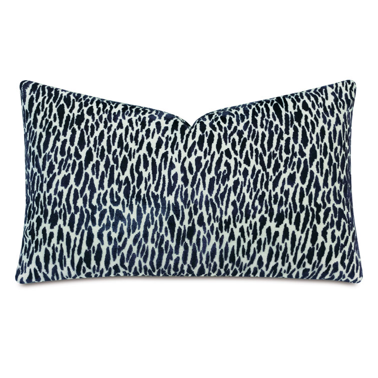 Earl Indigo Woven Rectangular Lumbar Pillow with Polyester Fill