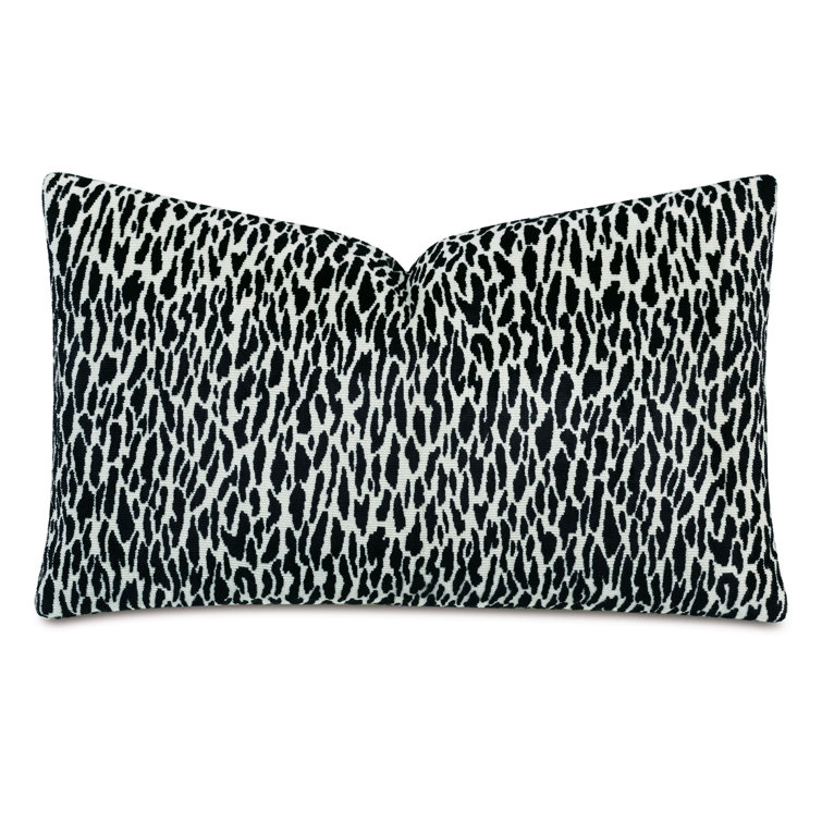 Earl Onyx Black and White Rayon Rectangular Lumbar Pillow