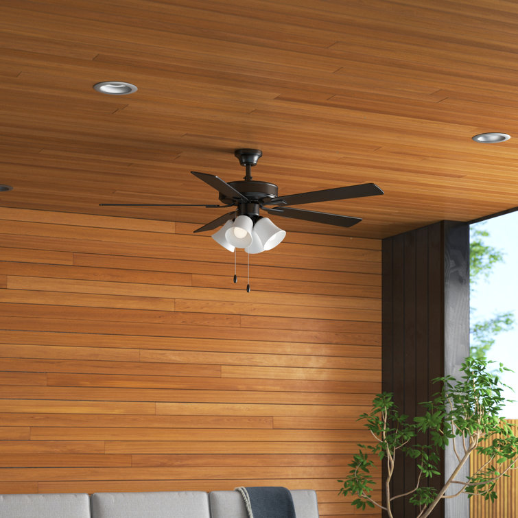 Matte Black 52'' Ceiling Fan with Light and Remote