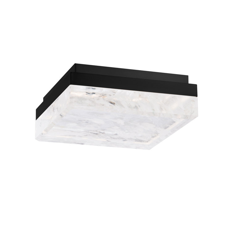 Whisper Crystal 12" Black LED Flush Mount for Indoor/Outdoor