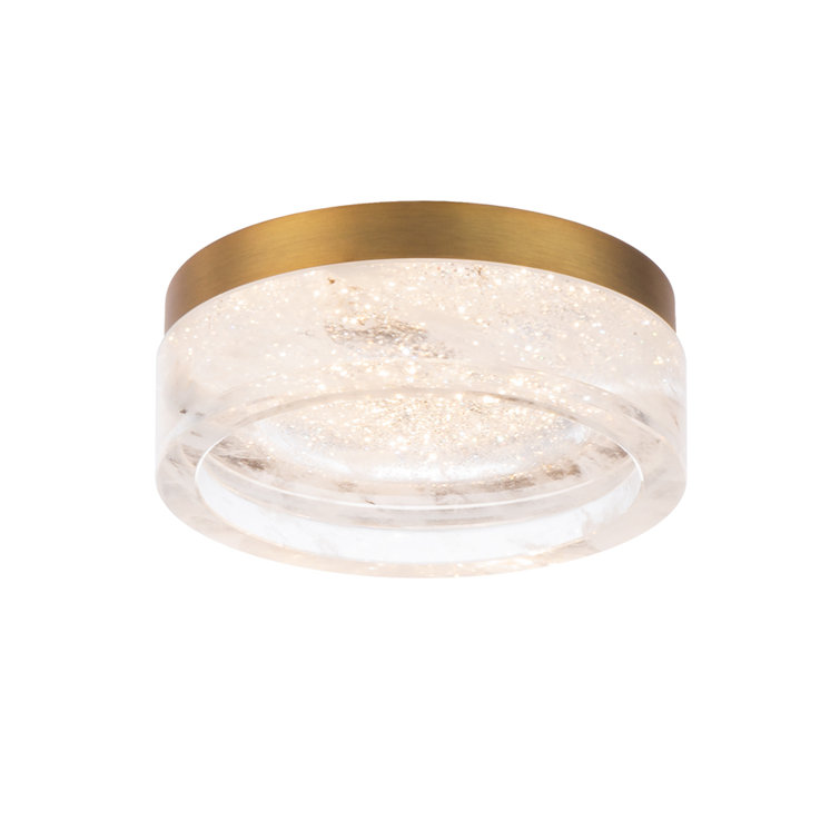 Melange 8" Crystal LED Flush Mount in Aged Brass
