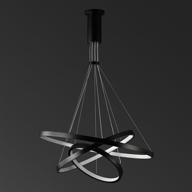 Meranda Black 31.5" Metal 3-Tier Chandelier