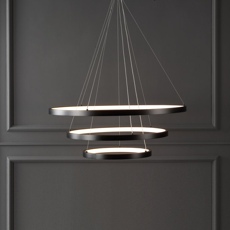 Meranda Black 31.5" Metal 3-Tier Chandelier