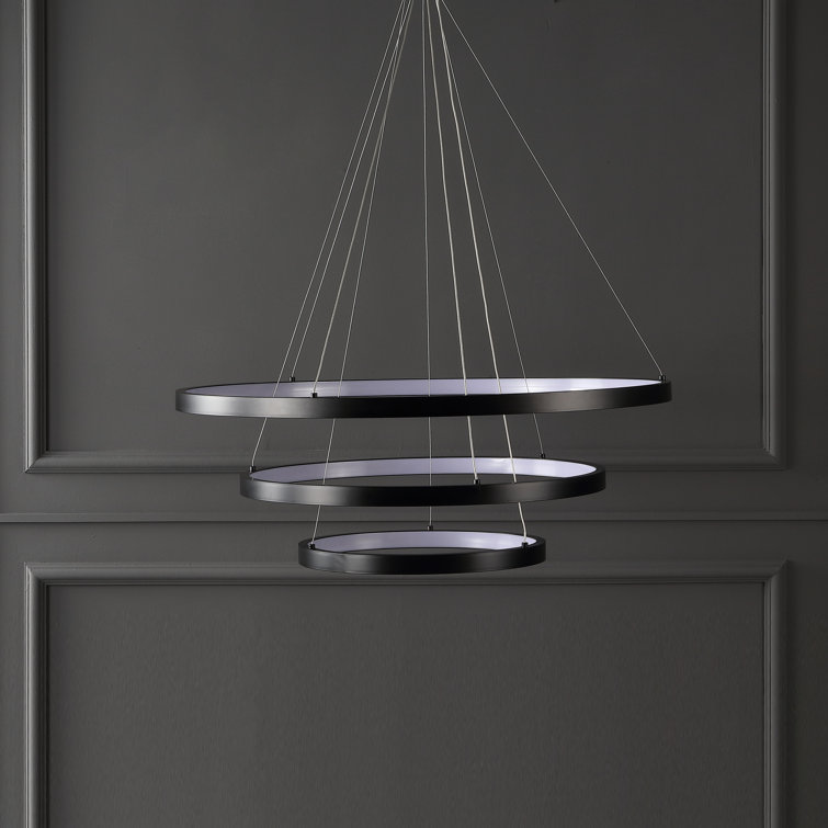 Meranda Black 31.5" Metal 3-Tier Chandelier