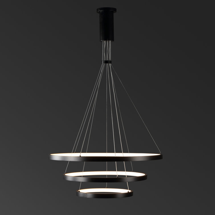 Meranda Black 31.5" Metal 3-Tier Chandelier