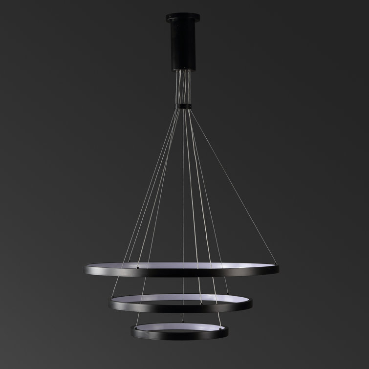 Meranda Black 31.5" Metal 3-Tier Chandelier