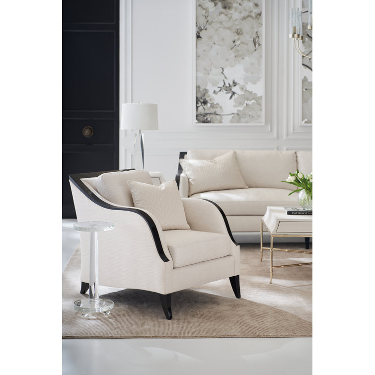 Beige Birch Wood Accent Chair with Chocolate Truffle Finish