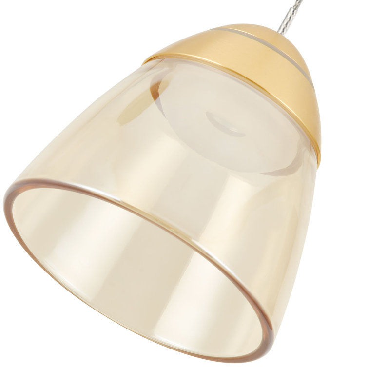Roma Contemporary Gold LED Pendant Light with Glass Shade
