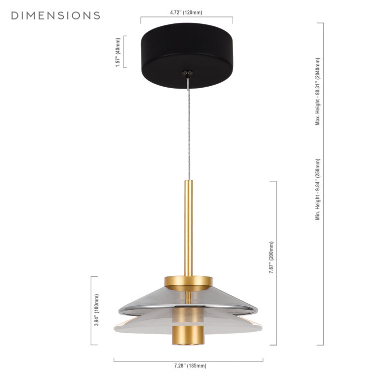 Verona 80.25" Gold Glass LED Pendant Light