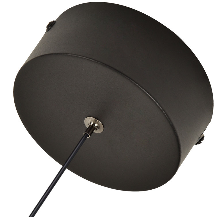 Capri Adjustable Height 11" Black and Gold LED Pendant with Glass Globes