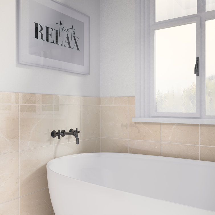 Elegant Beige 12" x 12" Matte Porcelain Square Tile