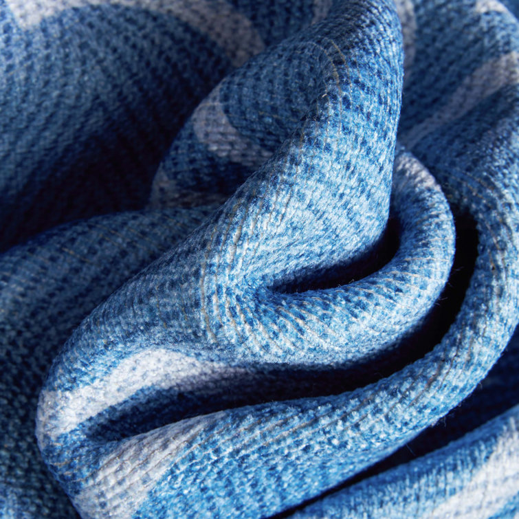 Apollo Soft Blue Chenille 63''x47'' Reversible Area Rug