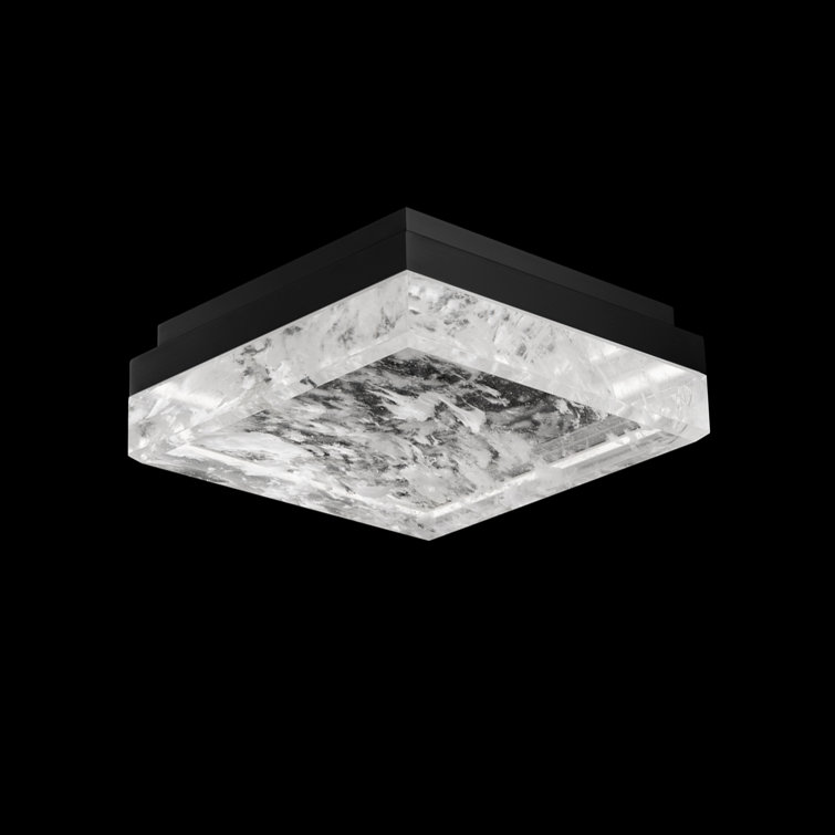 Whisper Crystal 12" Black LED Flush Mount for Indoor/Outdoor