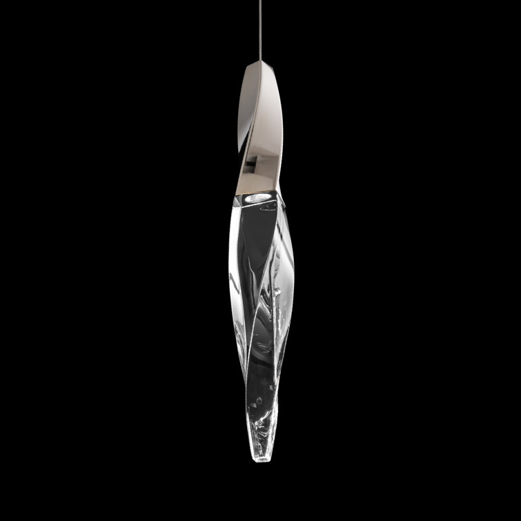 Polished Nickel Crystal LED Mini Pendant Light