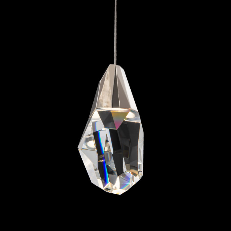 Aged Brass Crystal LED Mini Pendant for Indoor/Outdoor