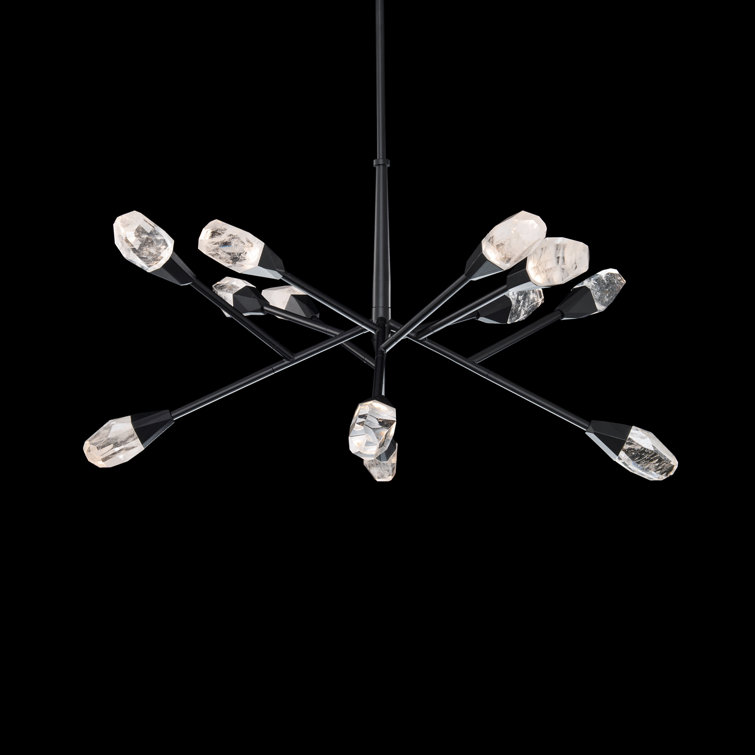 Black Crystal LED 12-Light Modern Chandelier