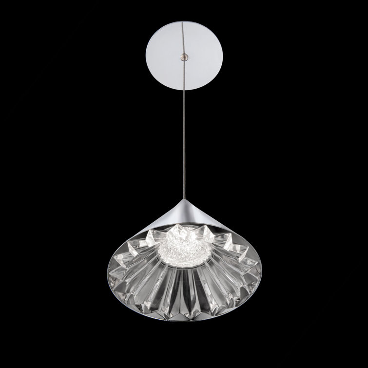 Primrose Faceted Crystal LED Mini Pendant in Matte Black