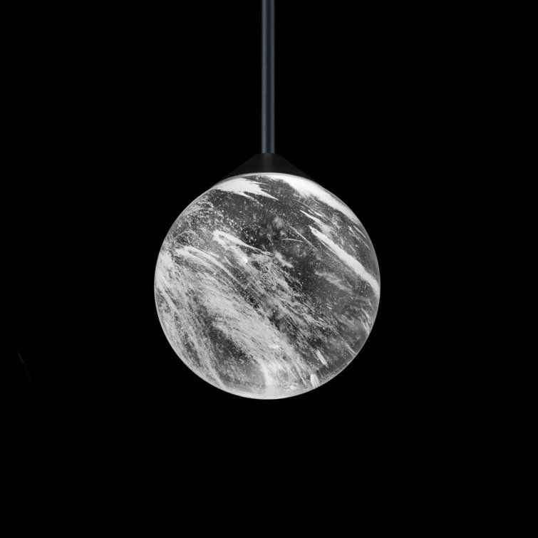 Quest Black Crystal LED Mini Globe Pendant - Energy Star Certified