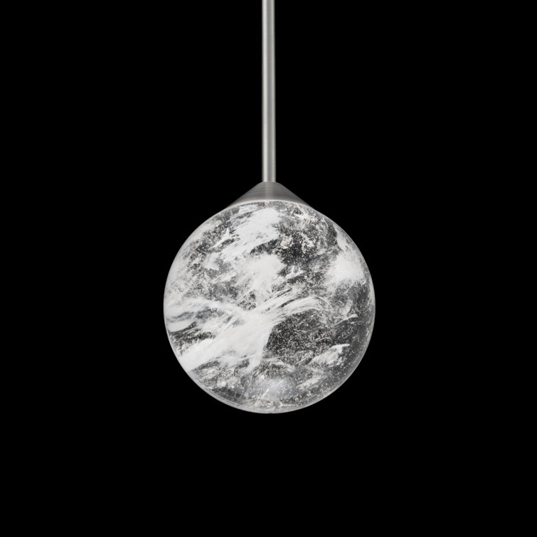Quest Crystal Globe LED Mini Pendant in Brushed Nickel