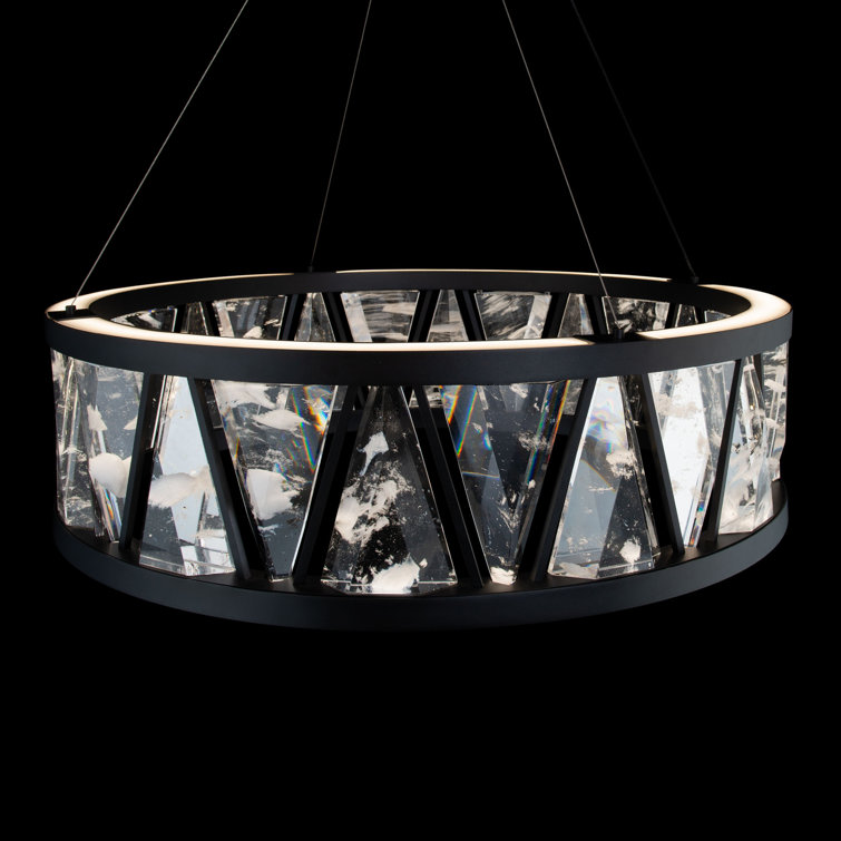 Corinth Black Aged Brass Energy Star LED Drum Pendant