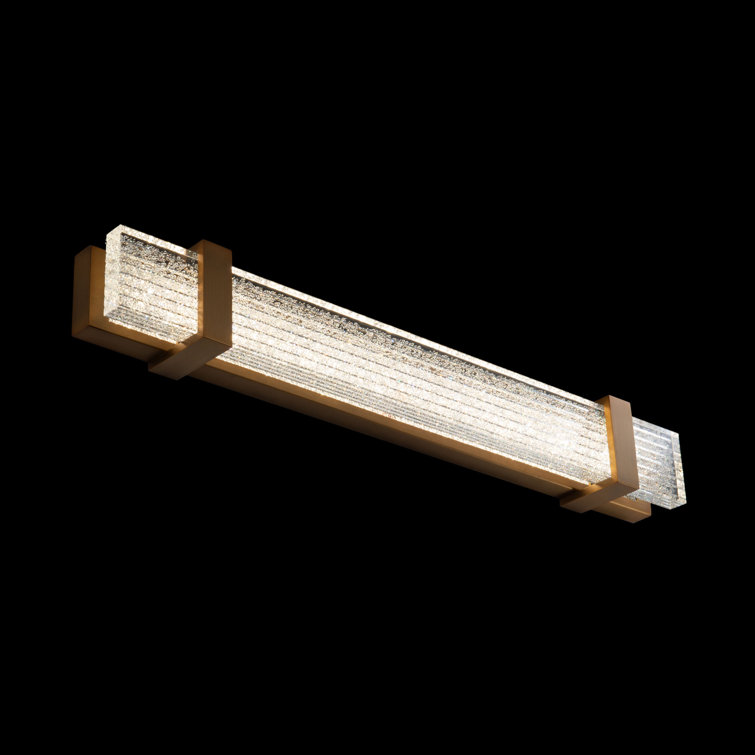 Aged Brass and Crystal LED Vanity Light