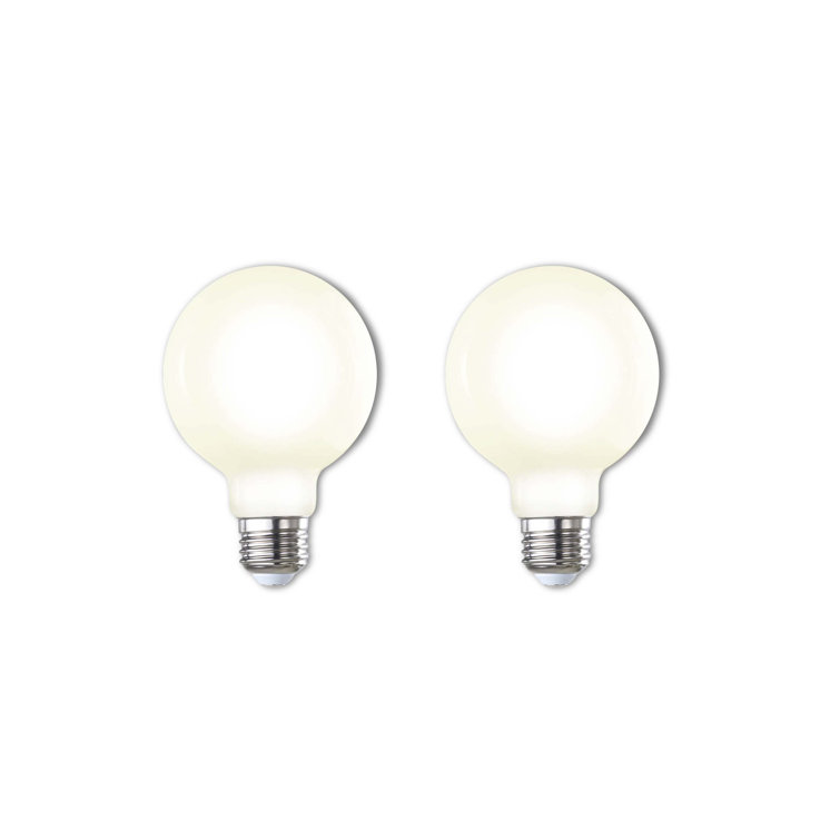 7 Watt White G25 LED Milky Dimmable Light Bulb (2-Pack)