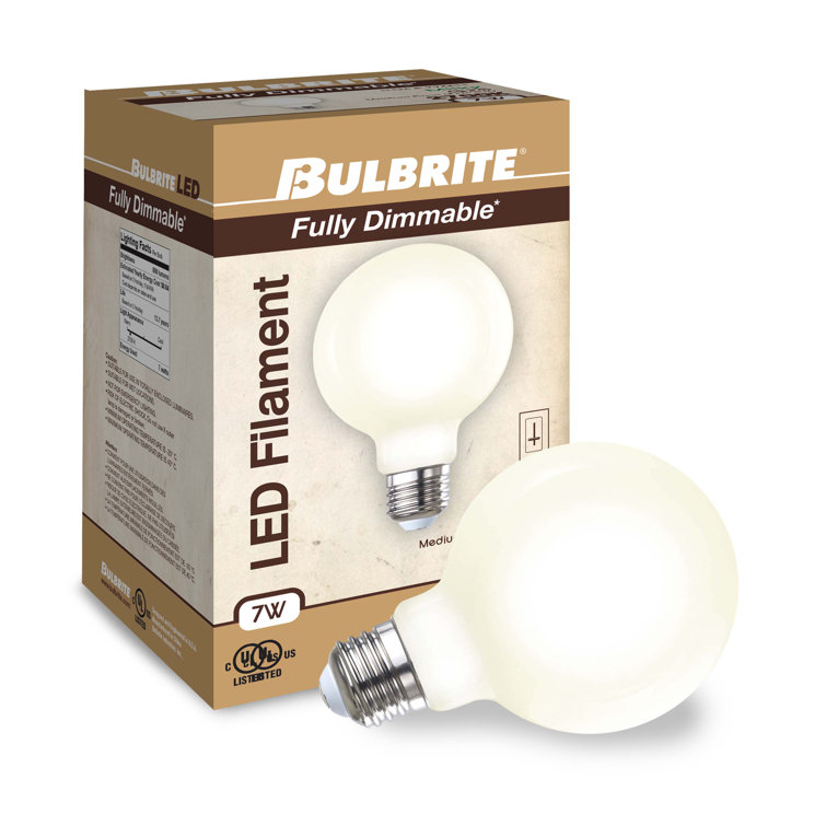 7 Watt White G25 LED Milky Dimmable Light Bulb (2-Pack)