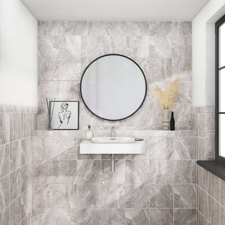 Eternal Gray 12" x 12" Porcelain Marble Look Floor & Wall Tile