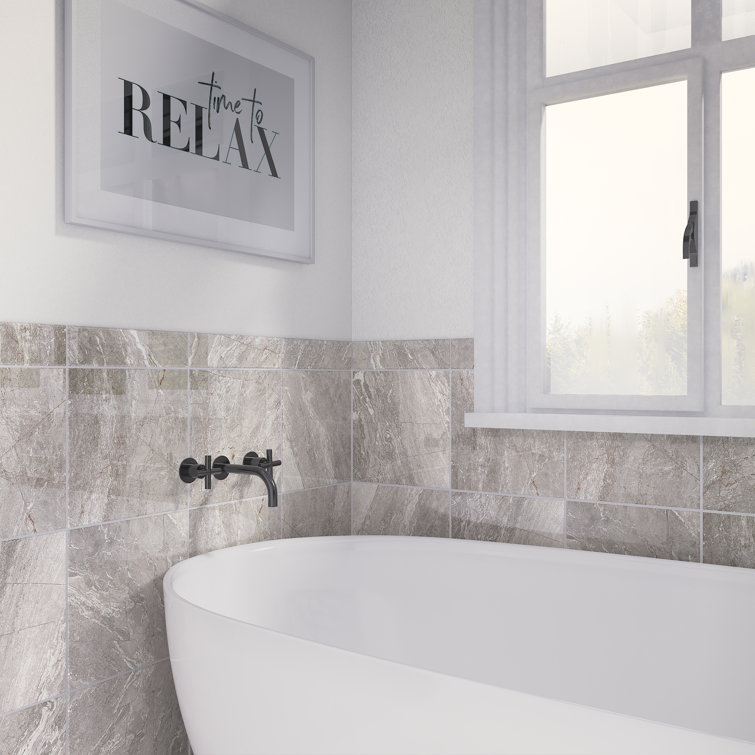 Eternal Gray 12" x 12" Porcelain Marble Look Floor & Wall Tile