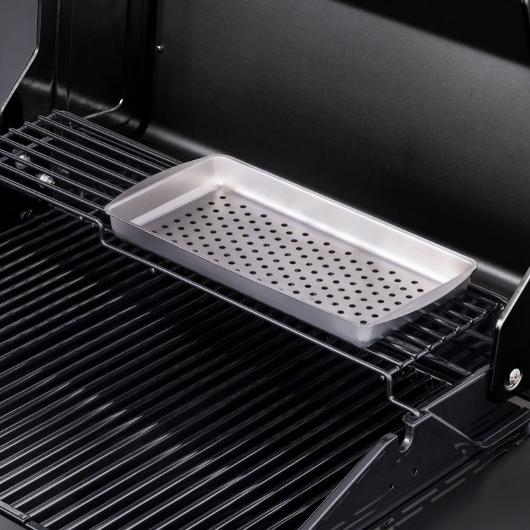 Black Stainless Steel 4-Burner Propane Gas Grill with Side Burner