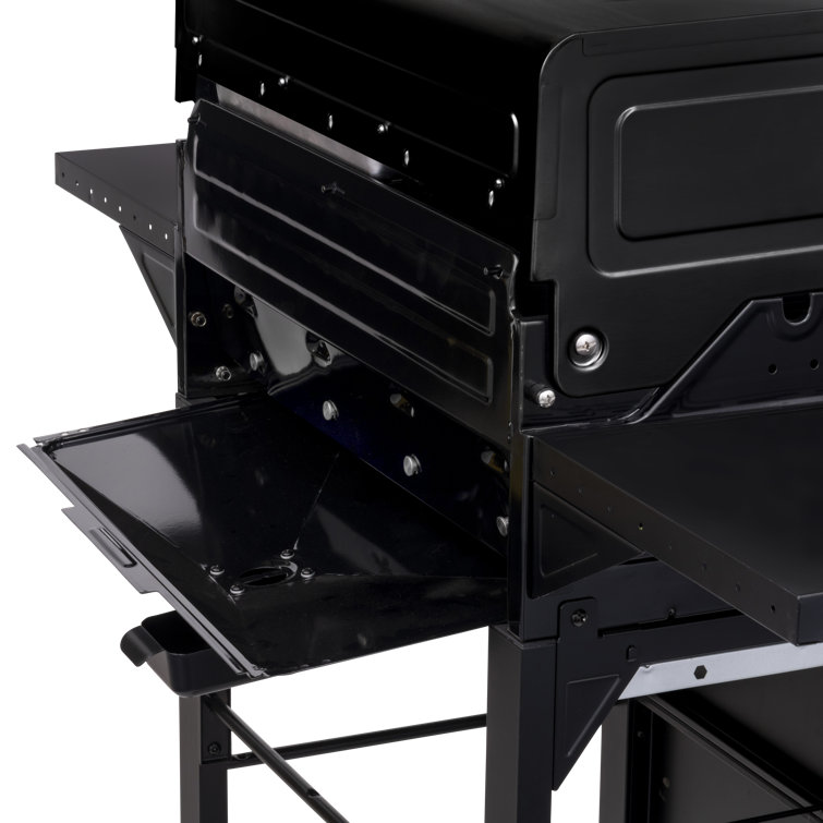 Black Stainless Steel 4-Burner Propane Gas Grill with Side Burner