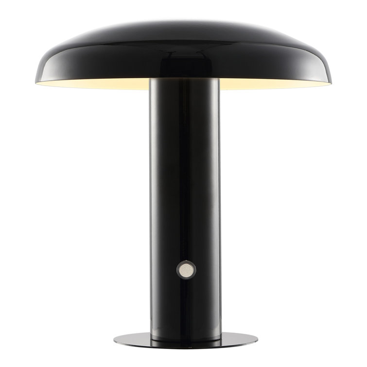 Black Cordless Touch LED Mushroom Table Lamp