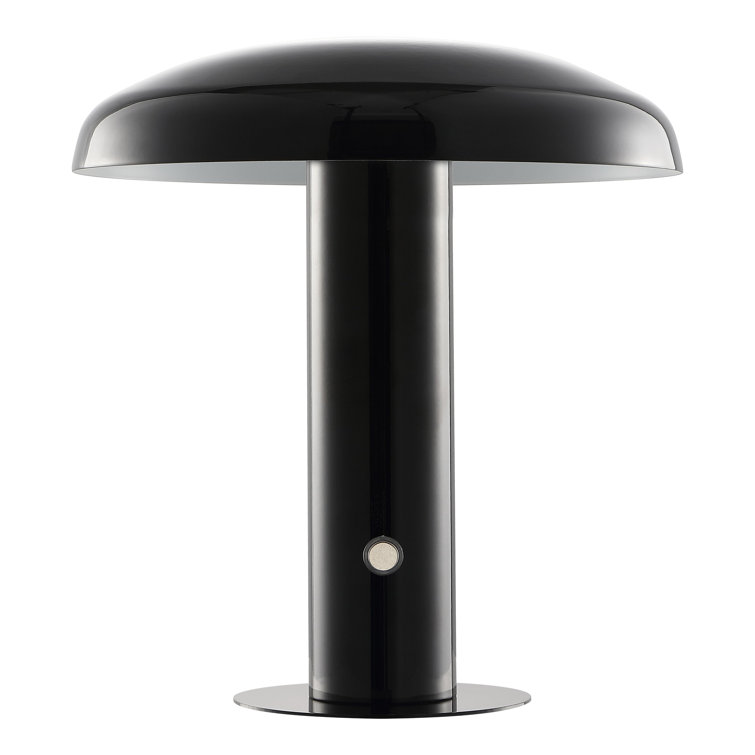 Black Cordless Touch LED Mushroom Table Lamp