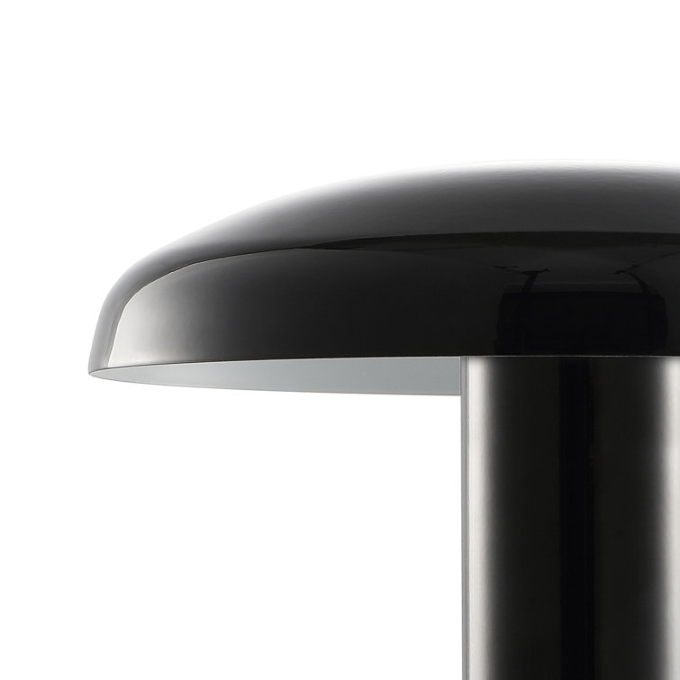 Black Cordless Touch LED Mushroom Table Lamp