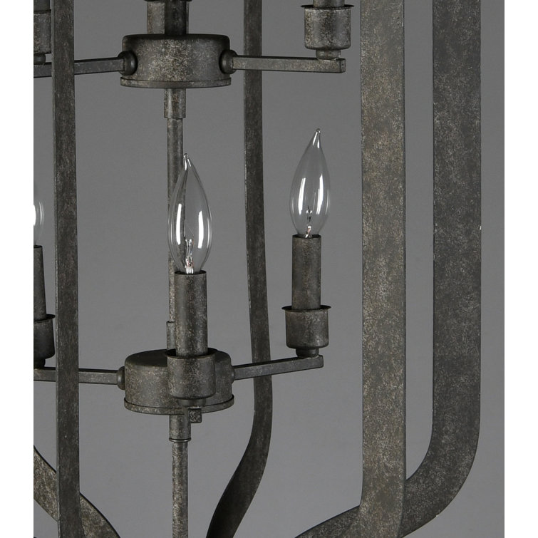 Rustic Distressed Iron 6-Light Lantern Pendant