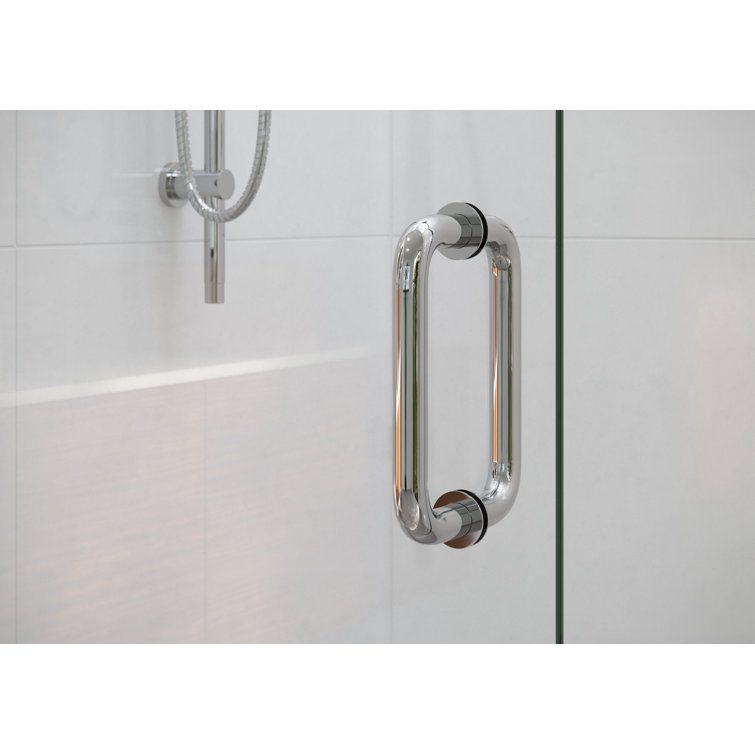 78" Frameless Glass Shower Door with Polished Chrome Hinges