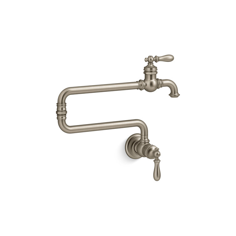 Vibrant Brushed Bronze Wall-Mount Pot Filler Faucet