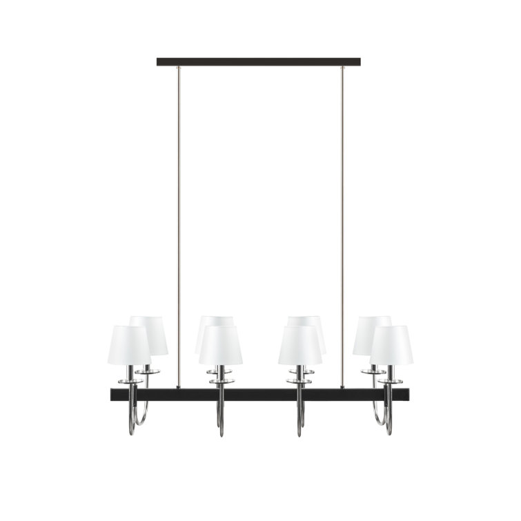 Fairmount Nickel 8-Light Chandelier with Drum Shades