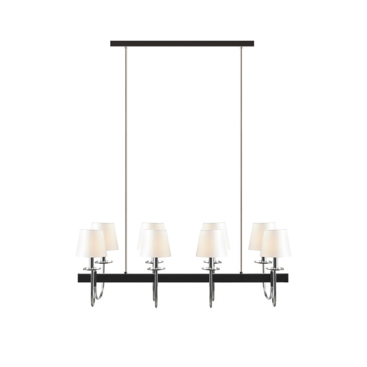 Fairmount Nickel 8-Light Chandelier with Drum Shades