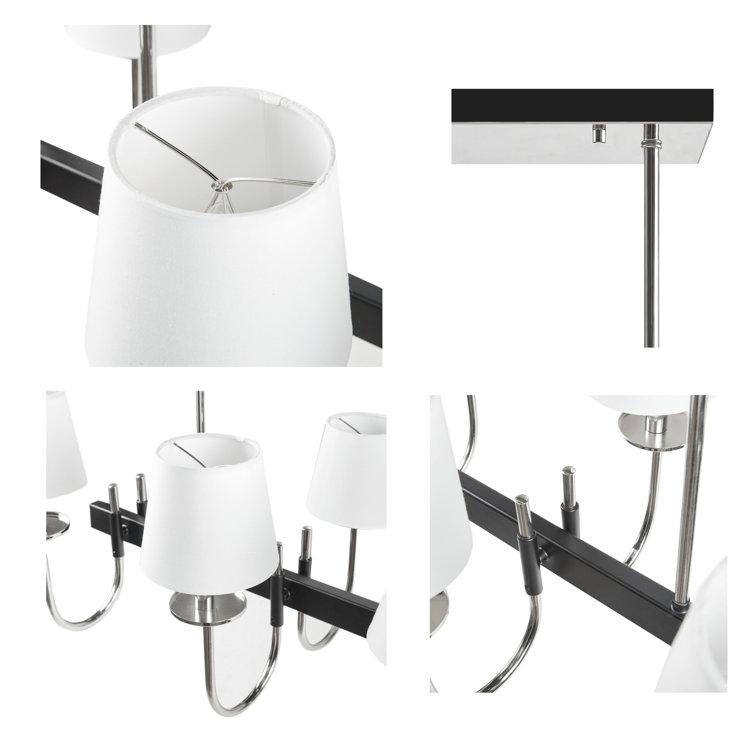 Fairmount Nickel 8-Light Chandelier with Drum Shades