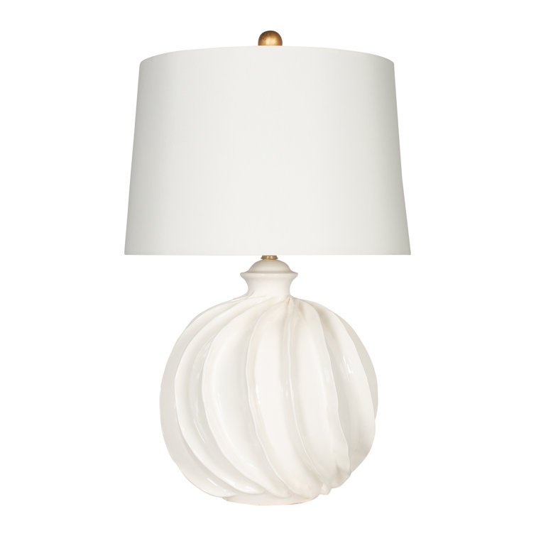 Rio Vista White Ceramic Table Lamp with White Shade